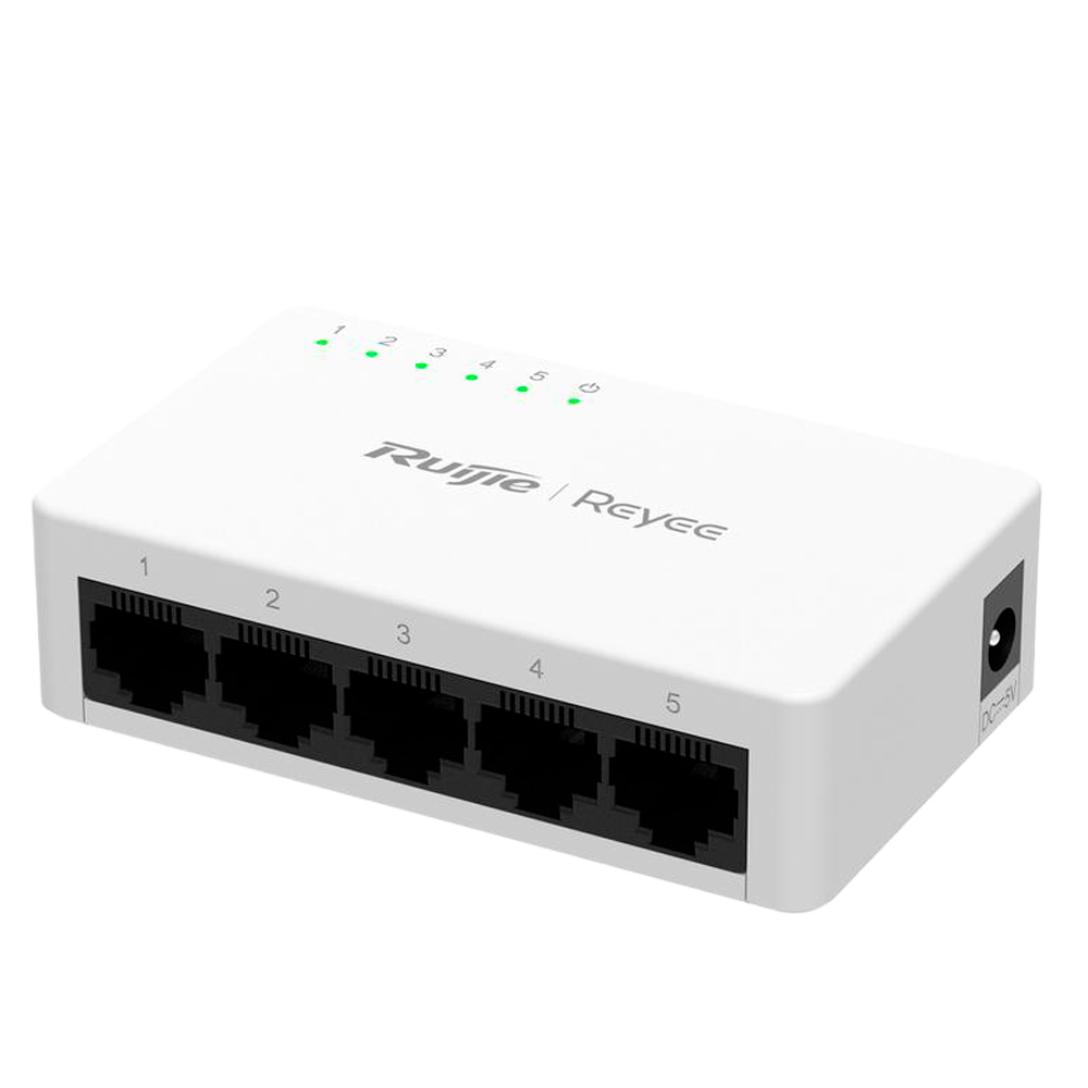 REYEE RG-ES05G-L - Reyee Switch Sobremesa - Carcasa Plástico - 5 puertos RJ45 - Velocidad 10/100/1000 Mbps - Plug and Play - Tecnología ahorro de energía - imagen 2