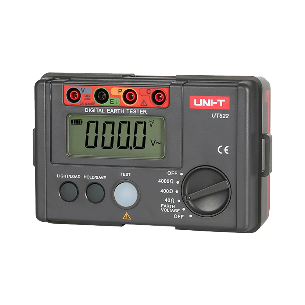 UNI-T UT522 - Medidor de resistencia a tierra - Display LCD de hasta 4000 cuentas - Medición de resistencia a tierra hasta 4000Ω - Medición de voltaje de tierra AC hasta 400V - Almacenamiento de datos - Apagado automático - imagen 2