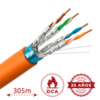 UNIVIEW UV-FTP6A-300-BC23AWG-DCA-R-O - Uniview cable FTP categoría 6A - Conductor OFC,100% cobre - Diámetro 23 AWG-0,57mm - Certificado CPR Dca - Cubierta exterior LSZH / Color naranja - Se suministra en bobinas de Madera de 305 metros - imagen 2