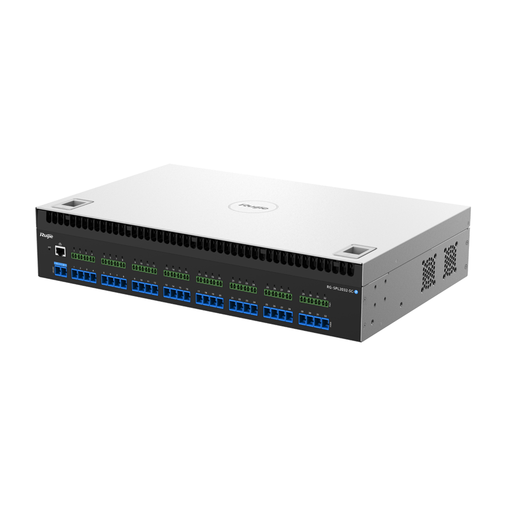 REYEE RG-SPL2032-SC-P - Splitter óptico activo e-Lighten de 2 entradas y 32 salidas - Compatible con cable híbrido PoF para energía remota - Protección de enlace de alimentación y anti-sobrecarga - Diseño All-in-One con bandeja de empalme y gestión de cab - imagen 2
