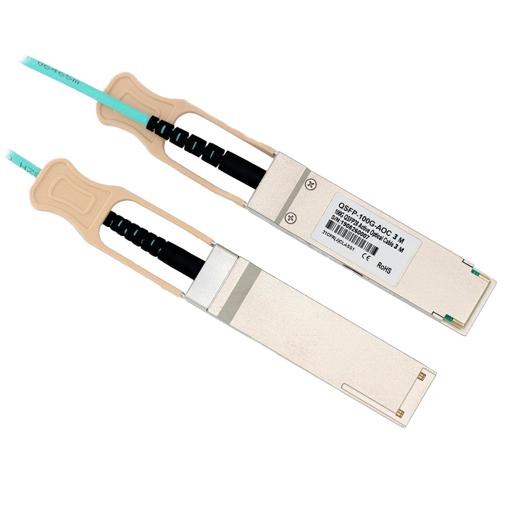 MARCA BLANCA QSFP28-100G-AOC-3M - Cable de conexión directa QSFP28 activo - Tasa de velocidad de datos de hasta 100Gbps - Módulos QSFP28 integrados en ambos extremos - Ideal para Stacking entre Switches - Longitud física de cable de 3 metros - Cable óptic - imagen 2