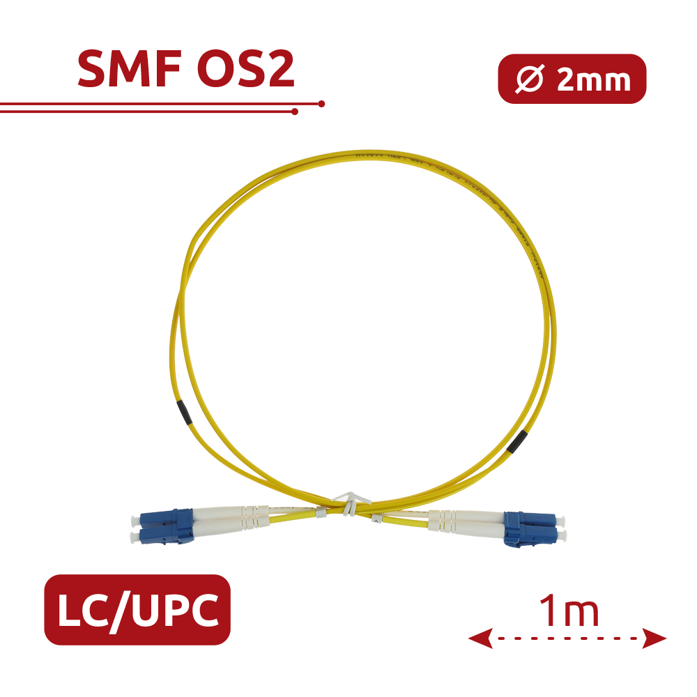 SAFIRE SF-LC-UPC-LC-UPC-SM-DX-1M - Cable de conexión de fibra óptica - Fibra monomodo G657A2 de alto rendimiento - Conectores LC UPC en formato dúplex - Longitud exacta de 1 metro - Cubierta exterior LSZH segura - Compatibilidad de uso genérica - imagen 2
