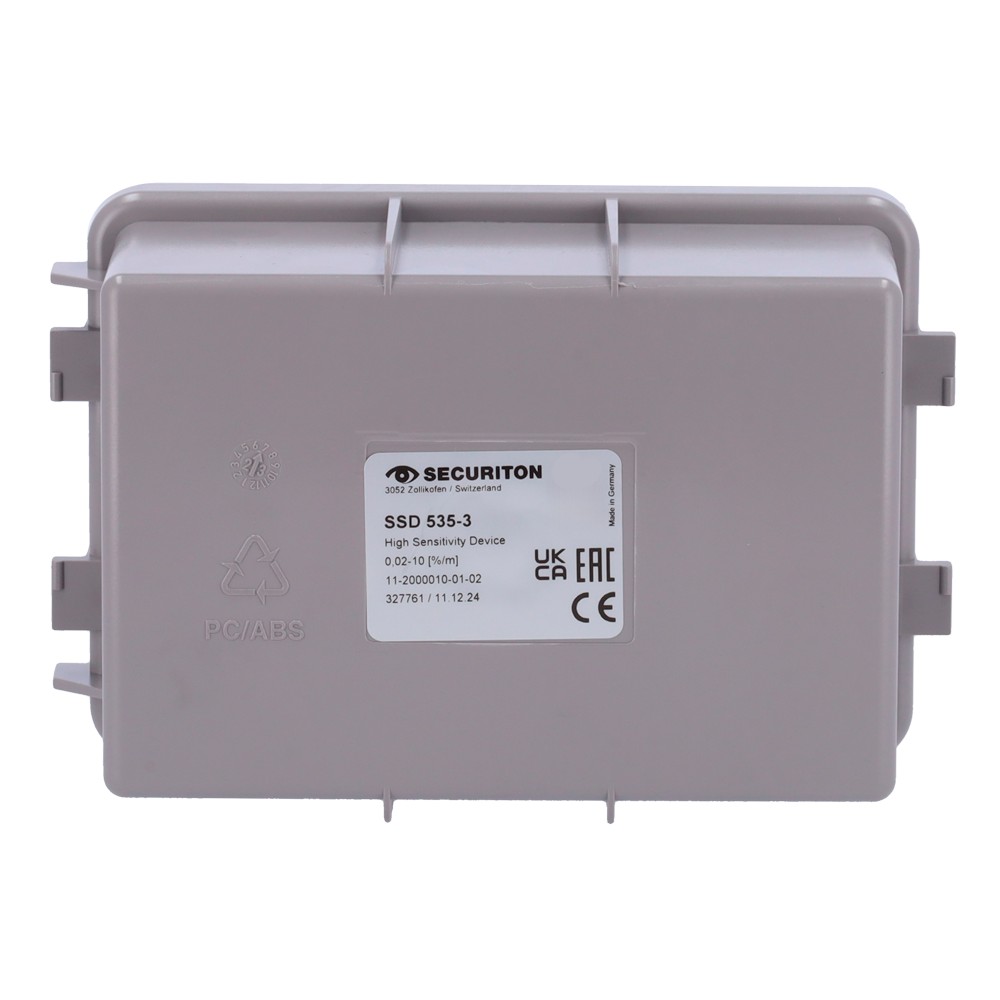 SECURITON SSD535-3 - Dispositivo de detección de humo para ASD 535 - 0,02% Obs./m (umbral de alarma principal) - Señales previas ajustables - Rango de sensibilidad de alarma: 0,02 %/m - 10 %/m - Rango de sensibilidad preseñales: 0,002 %/m - 9 %/m - imagen 2