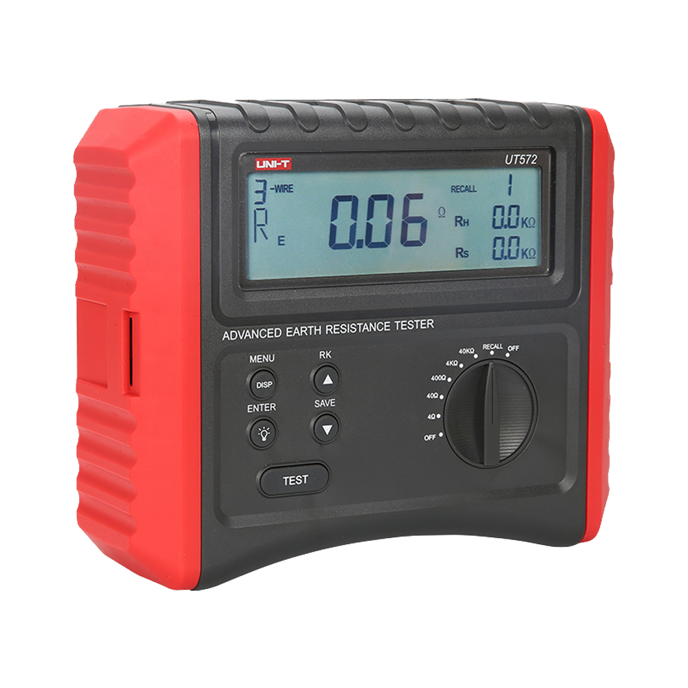 UNI-T UT572 - Medidor de resistencia a tierra - Display LCD - Medición de resistencia a tierra hasta 40kΩ - Medición de resistividad del suelo de hasta 40kΩ - Almacenamiento de datos - Apagado automático - imagen 2
