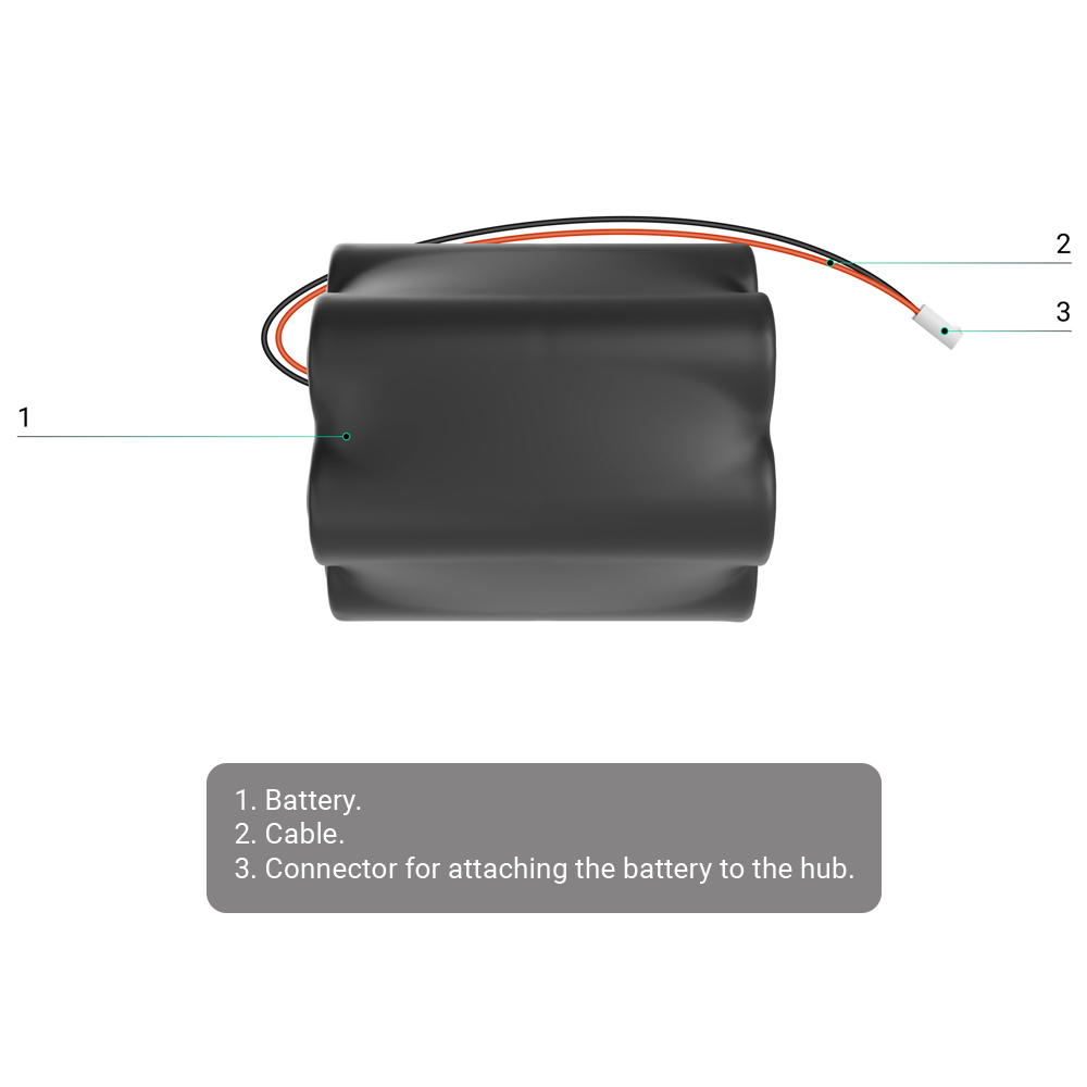 BATT-HUBBP-NB-72V95AH - Batería interna no recargable - Conector para conectar a Hub BP incorporado - Hasta 25 meses en modo ahorro de batería - Hasta 6 meses a pleno rendimiento - Tensión 7.2 V / Capacidad 95 Ah - Instalación rápida y sencilla - imagen 2