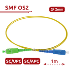 SAFIRE SF-SC-APC-SC-UPC-SM-SX-1M - Cable de conexión de fibra óptica simplex - Fibra monomodo G657A2 de alto rendimiento - Conectores híbridos SC APC y SC UPC - Longitud exacta de 1 metro - Cubierta exterior LSZH segura contra incendios - Compatibilidad d - imagen 2