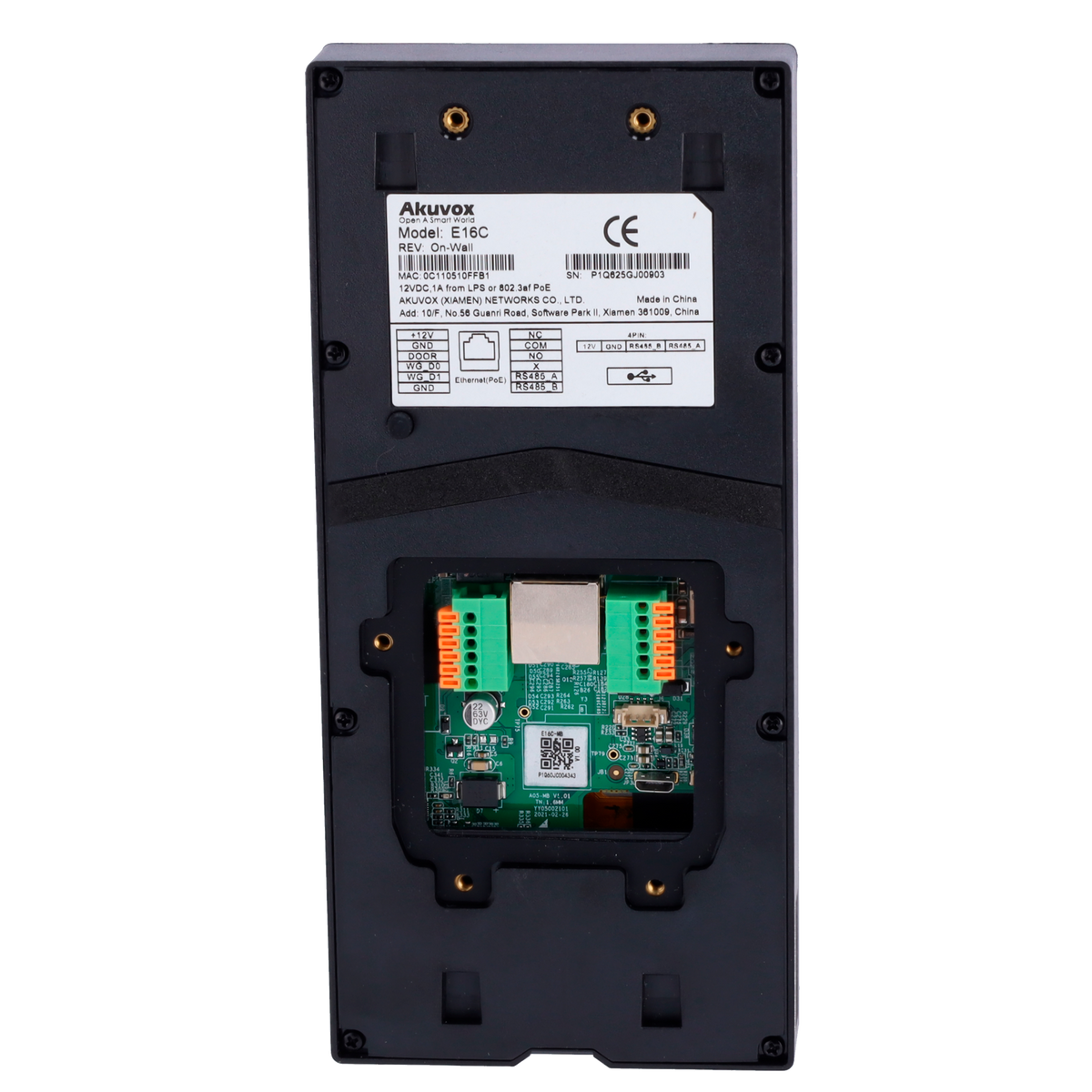 AKUVOX AK-E16C - Videoportero IP con control de acceso - Cámara 2 Mpx | Audio y vídeo bidireccional - Facial, tarjeta, NFC, BLE, QR y PIN | 1 relé - 20.000 usuarios | PoE, SIP estándar - Pantalla IPS 5" táctil | Mantenimiento Cloud - Conexión de moni - imagen 2