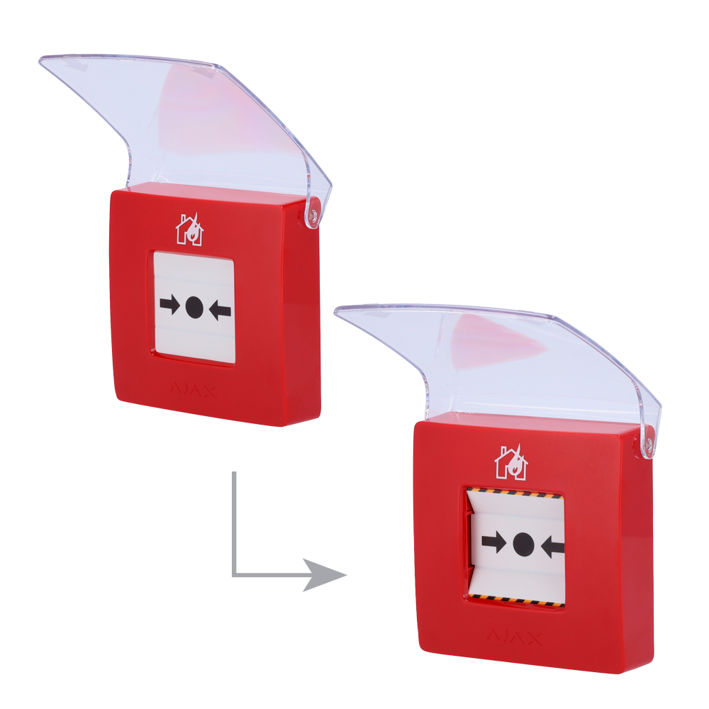 AJAX AJ-MANUALCALLPOINT-RED - Botón manual de alarma de incendio rojo - Certificación EN 54 - Botón alarma incendio o activador de escenarios - Compatible con función de alarma interconectada - Transmisión de alarmas a CRA - Alimentación 2 pilas CR123A - imagen 2