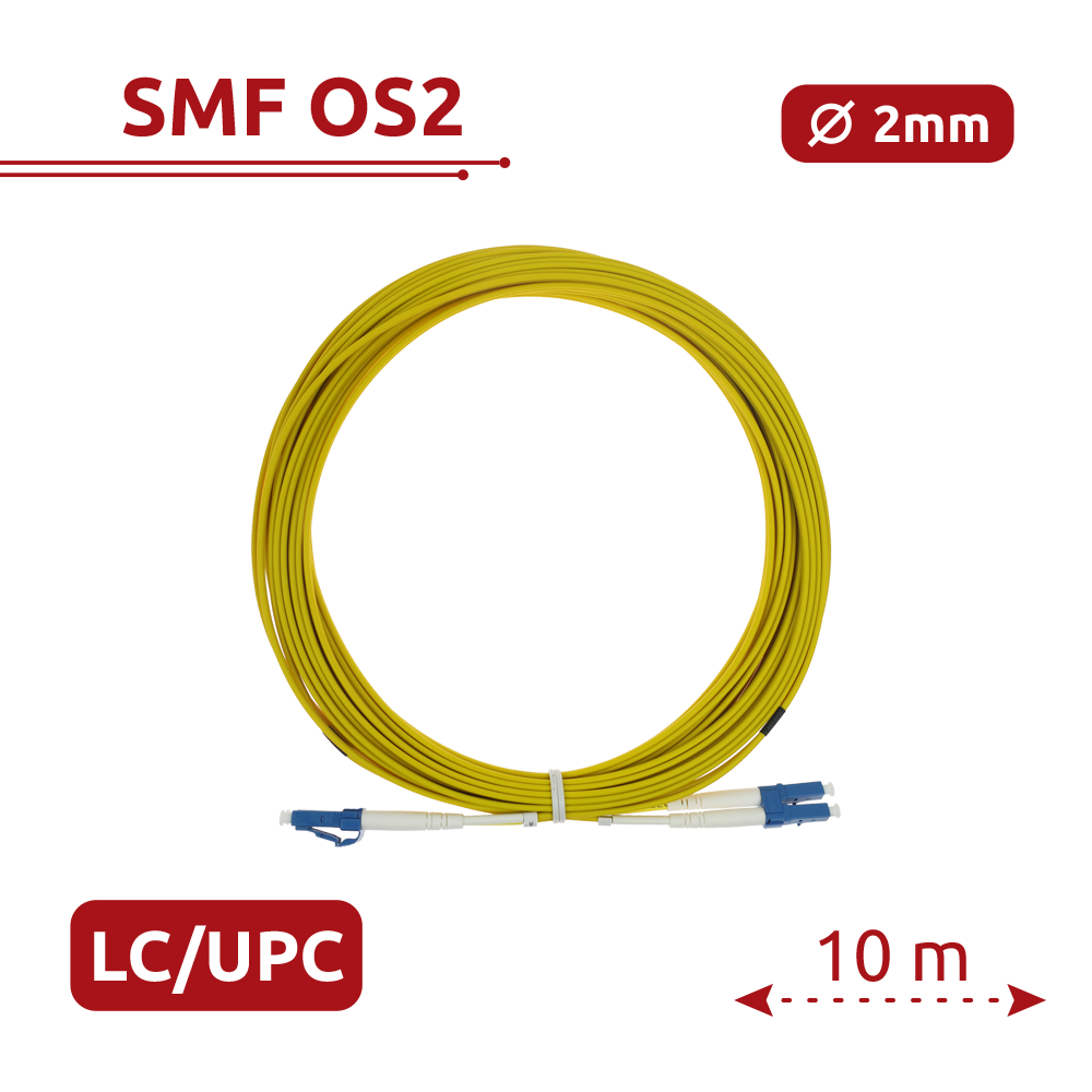 SAFIRE SF-LC-UPC-LC-UPC-SM-DX-10M - Cable de conexión de fibra óptica - Fibra monomodo G657A2 de alto rendimiento - Conectores LC UPC en formato dúplex - Longitud exacta de 10 metros - Cubierta exterior LSZH segura - Compatibilidad de uso genérica - imagen 2