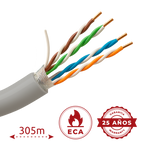 SAFIRE F-UTP5E-305-PVC-Eca - Cable FTP Safire - Categoría 5E - Rollo de 305 metros | Diámetro 5 mm - Conductor CCA - Diámetro 5.5 mm - Certificado ISO/IEC11801, TIA-568-C.2, YD/T1019 - imagen 2