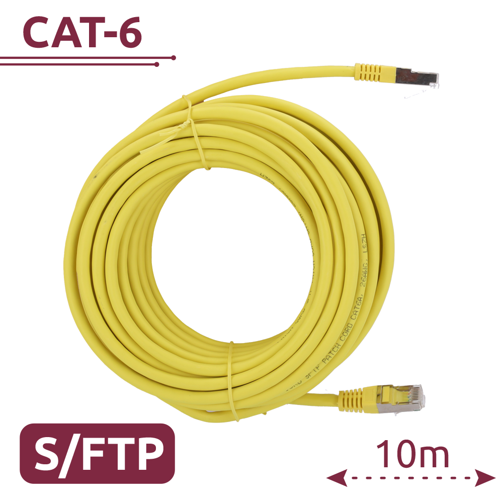 SAFIRE SFTP6A-H-10Y - Cable SFTP - Ethernet - Conectores RJ45 - Categoría 6A - 10 m - Color amarillo - imagen 2