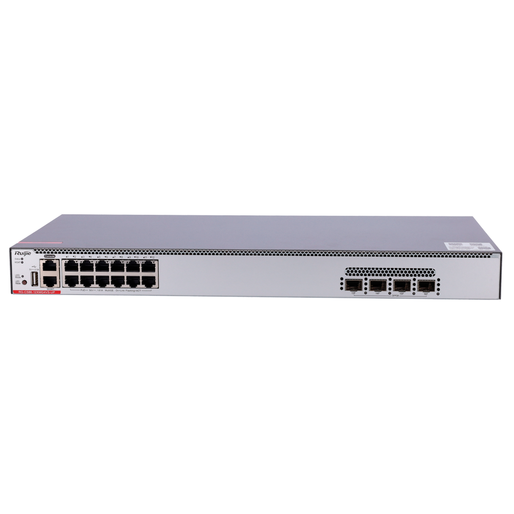 RUIJIE ENTERPRISE RG-CS86-12XMG4VS-UP - Ruijie Cloud Managed Multi-GE L3 Switch - 16 Puertos Totales (12 Multi-GE / 4 Uplinks 25G) - Puertos Multi-GE nativos de 10 Gbps en cobre - Suministro de ultra potencia PoE++ de hasta 90W - Alta disponibilidad con v - imagen 2