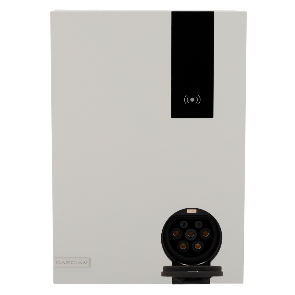 RAEDIAN RD-NEO-7-S-WHITE - Cargador para vehículos eléctricos - Potencia 7,4 kW / 32A / Monofásica - Conector tipo 2 - Protección IP55, IK10 - Monitorización desde la APP - Color blanco - imagen 2