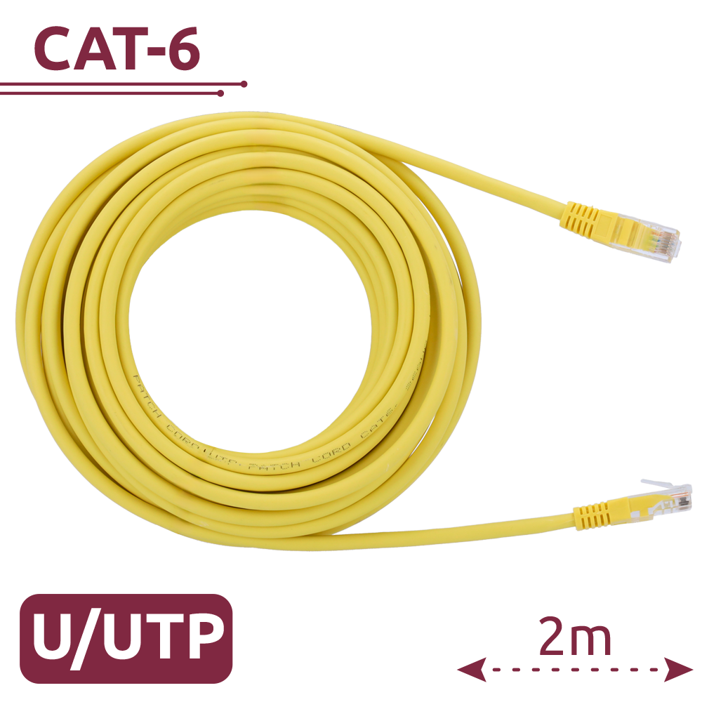SAFIRE UTP6-H-2Y - Cable UTP - Ethernet - Conectores RJ45 - Categoría 6 - 2 m - Color amarillo - imagen 2