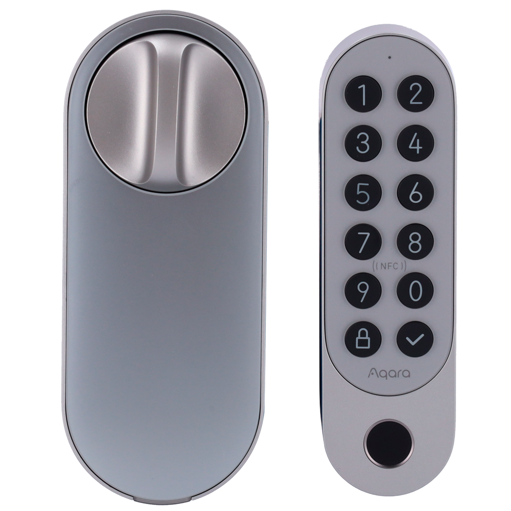 AQARA AQ-EL-D02D-S - Aqara Cerradura inteligente U200 Plata - Teclado inalámbrico con lector de huella por IA - Instalación directa sobre el cilindro existente - Thread / Bluetooth / Matter / Apple Home Key NFC - Soporta Batería de Li-Ion recargable / 4x - imagen 2