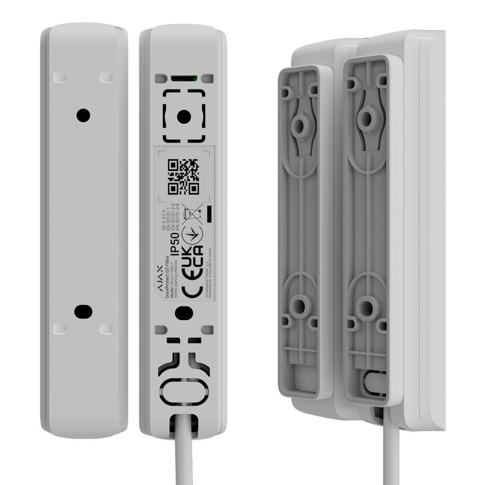 AJAX FIBRA-DOORPROTECT-G3-W - Contacto magnético puerta/ventana - Grado 3 - Detector impacto e inclinación - Protocolo Fibra / Tornillo de fijación inferior - Soporte adaptado para fácil instalación - Antienmascaramiento magnético - 2 relés reed: instalac - imagen 2