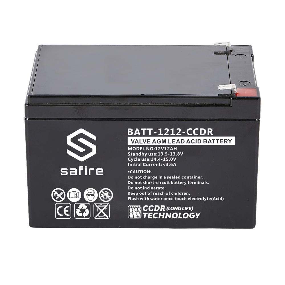 SAFIRE BATT-1212-CCDR - Batería recargable - Tecnología plomo ácido AGM - CCDR - Tensión 12V - Capacidad 12Ah - 100 x 99 x 152 mm / 3.2 Kg - Para respaldo o uso directo - imagen 2