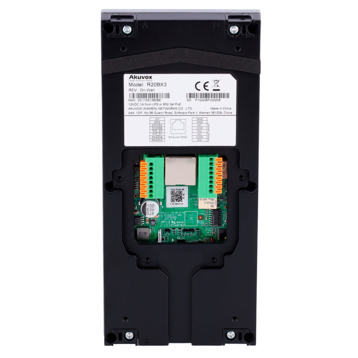 AKUVOX AK-R20B-3B - Videoportero IP en superficie - Cámara 2 Mpx | Audio bidireccional - Apertura con tarjeta EM/MF y NFC | 2 relés - 3 apartamentos | PoE, SIP estándar - Mantenimiento Cloud - Conexión a través de Cloud | Salida 12V - imagen 2