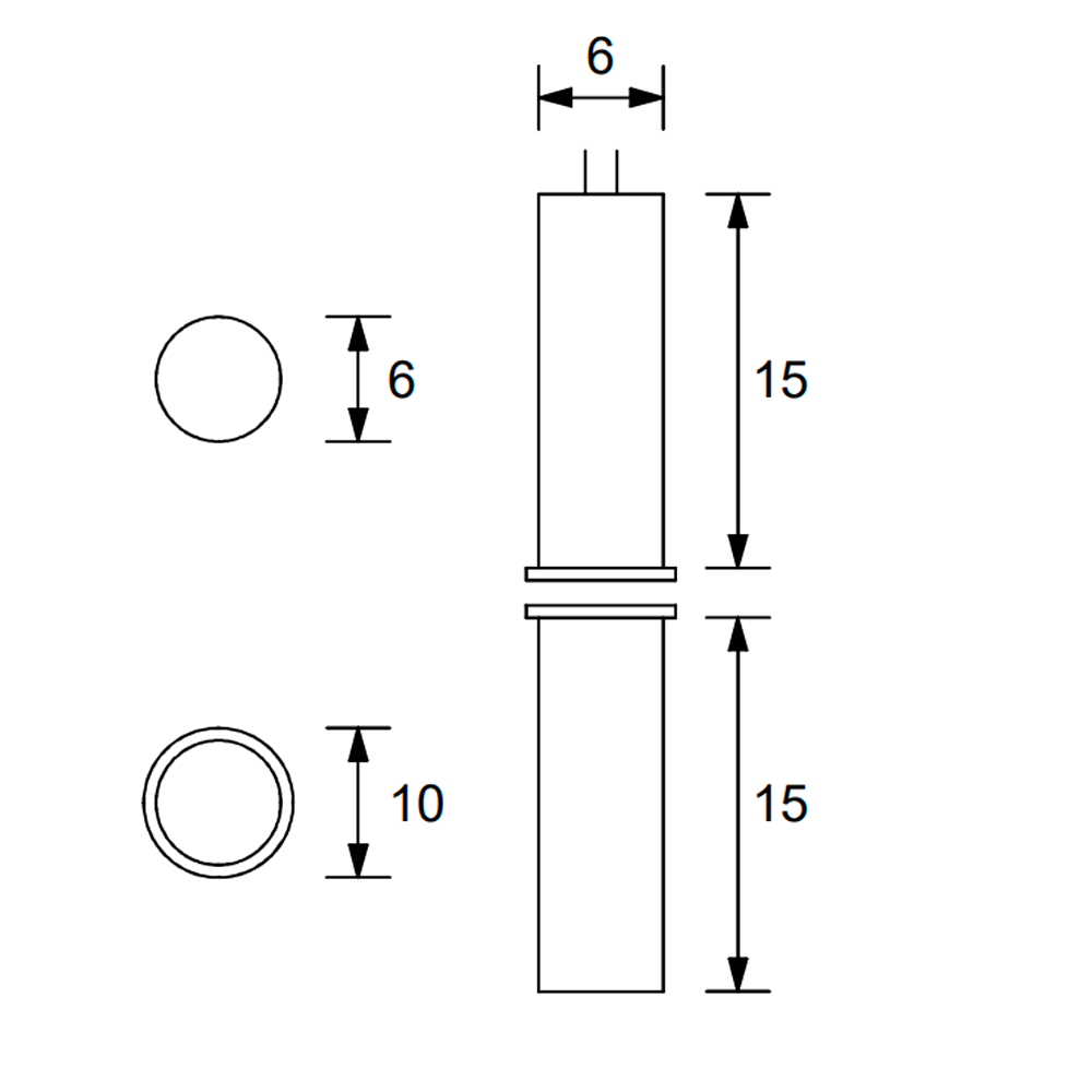 FDP A-SS1 - Mini Contacto magnético FDP - Especial para empotrar en madera - Tecnología Reed - Sistema de 4 hilos - Cubierta de cobre - Apto para exterior IP65 - Certificado grado 2 - imagen 2