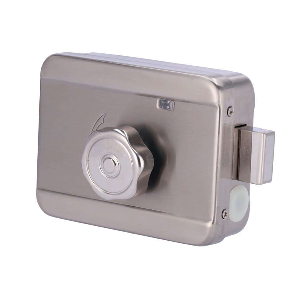 MARCA BLANCA ABK-703A - Cerradura de superficie electromecánica - Modo apertura Fail Safe (NC) - Apta para instalación sin cajear - LED de estado - Autocierre programable - Cilindro incluido con llaves - imagen 2