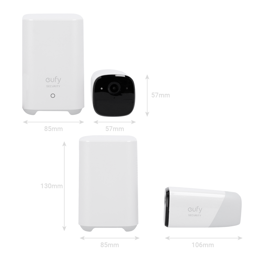 EUFY-CAM2PRO-S221 - Kit 2 Cámaras + 1 HomeBase Eufy by Anker - 2K / 13400 mAh / Sensor PIR + Humanos - HomeBase WiFi / LAN / RF con sirena - Almacenamiento integrado 16 GB - Autonomía hasta 1 año - Apta para exterior IP67 - imagen 2