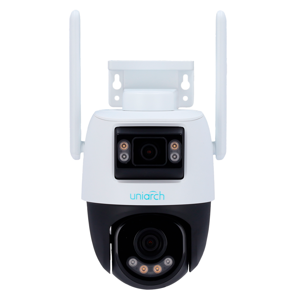 UNIARCH UV-UHO-P2S-M55F34 - Cámara IP WiFi Uniarch | 5MP - Doble lente 2.8 mm panorámica y 4 mm PTZ - IR 30m | Luz blanca 30 m | DWDR | MicroSD 512GB - UMD | Alarma antisabotaje | Detección de audio - WiFi | Mic | Altavoz | IP66 - - imagen 2