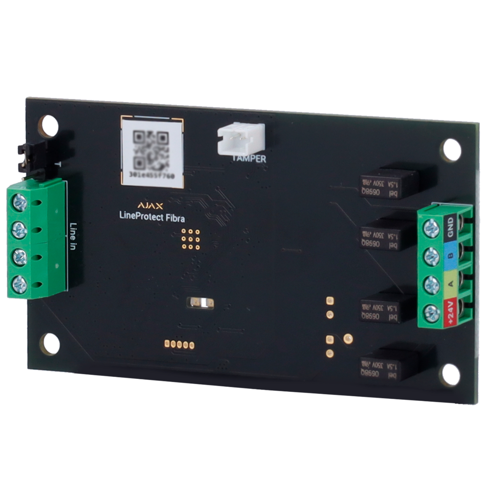 AJAX FIBRA-LINEPROTECT-NF - Módulo de protección de línea cableada - Contra cortocircuitos, tensión de 110/230 VAC, - Alta tensión y descargas eléctricas - Certificado NFA2P y grado 3 - Protocolo Fibra - Dispone de jumper de resistencia de terminación - imagen 2