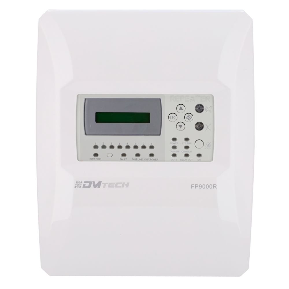 DMTECH DMT-FP9000R - Repetidor de control DMTECH - 2 Salida de Sirena - 2 salidas de alarma y fallo y 2 salidas de relé configurables - Permite hasta 8 centrales conectadas - Necesario módulo DMT-M9000-485 - Pantalla LCD y menús de programación avanzada - imagen 2