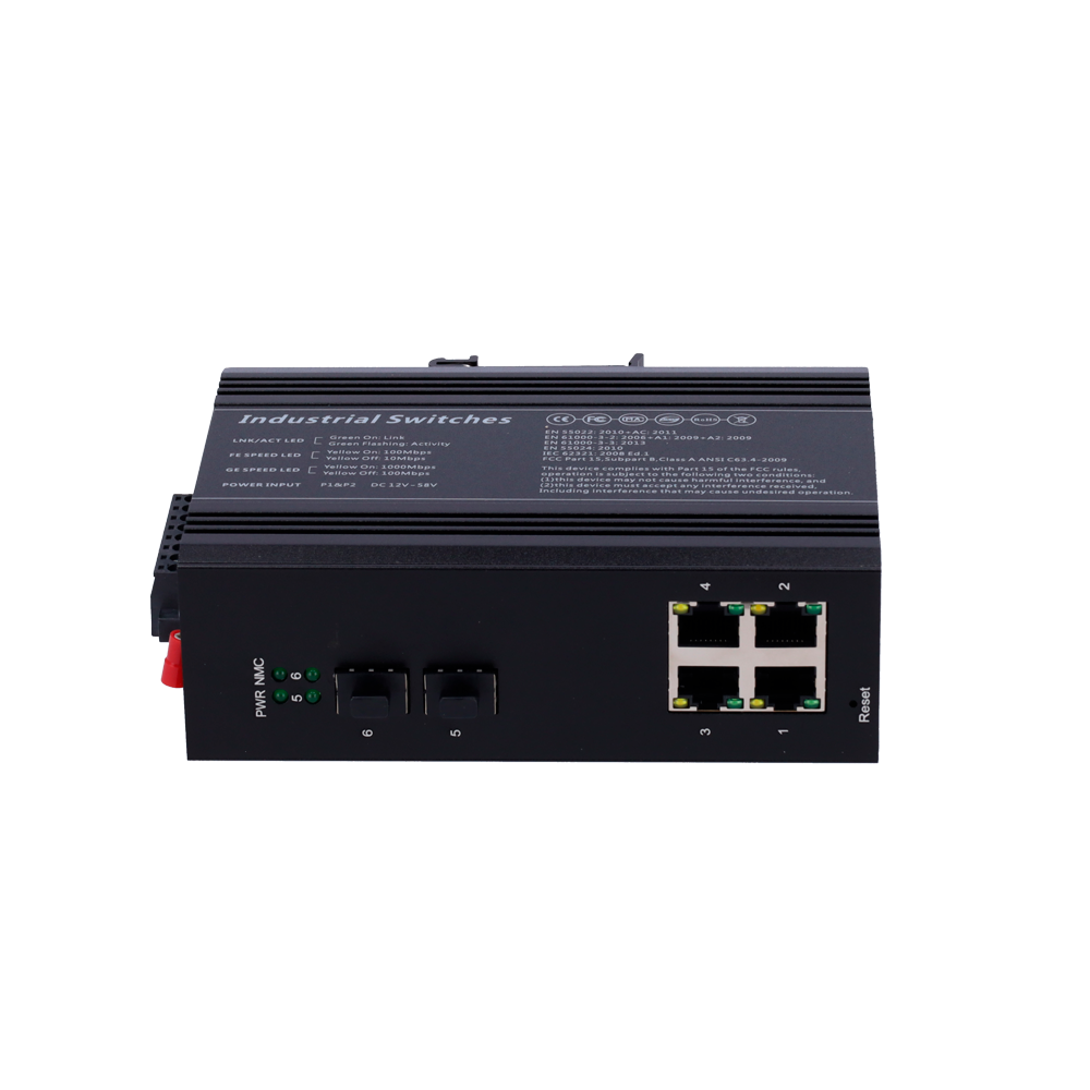 MARCA BLANCA SW0604HIPOE-MGF-120-DIN - Switch PoE Marca Blanca - Montaje en carril DIN - 4 Puertos Gigabit + 2 SFP Gigabit - 90W puertos 1 o 2 / 30W puerto 3-4 / Máximo 120W - IEEE802.3af/at/bt | PoE/PoE+/Hi-PoE - VLAN/STP/RSTP/MSTP/ERPS/SNMP/ACL - Static - imagen 2