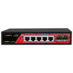 SAFIRE SF-SW0704HIPOE-GMF-65 - Safire Switch PoE - 4 puertos PoE + 1 Uplink RJ45 + 2 SFP (1G/2,5G) - Velocidad de puertos 10/100/1000 Mbps - 4 Puertos PoE+ 30W ( puerto 4 hasta 60w ) - Potencia PoE total de 65W - PoE Watchdog / Auto PoE Extendido Hasta 13 - imagen 2