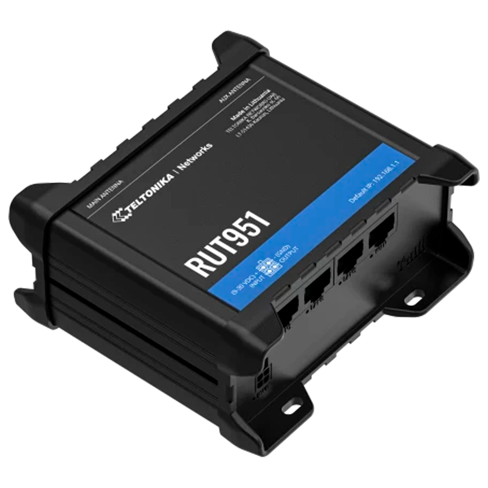 TELTONIKA TK-RUT951 - Router Industrial 4G LTE Cat 4 (150/50 Mbps) - Conectividad Wi-Fi con función de Hotspot - Resiliencia con Dual SIM y failover automático - 4 puertos Ethernet (1 x WAN y 3 x LAN) - Seguridad avanzada con firewall y múltiples VPN - Di - imagen 2