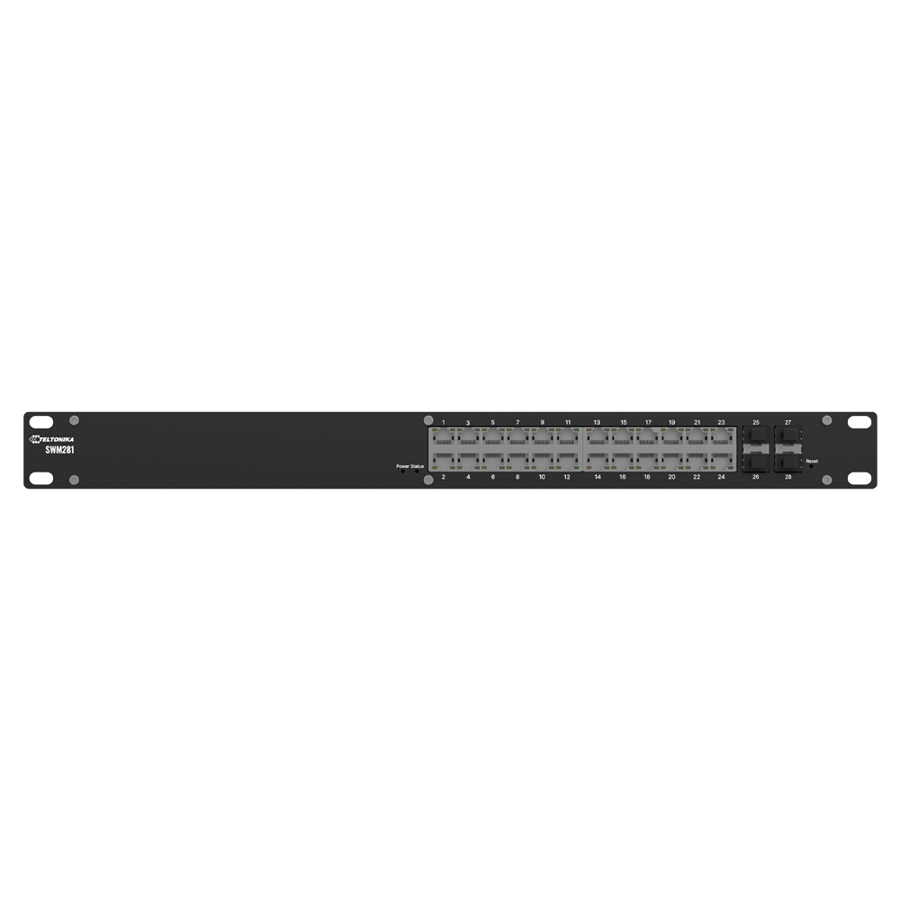 TELTONIKA TK-SWM281 - Teltonika SWM281 L2+ Managed Industrial Switch - 24 Puertos Gigabit Ethernet RJ45 de alta velocidad - 4 Ranuras SFP independientes para fibra óptica - Protocolos industriales: Profinet y EtherNet/IP - Sistema SwmOS Linux y 2 años de - imagen 2