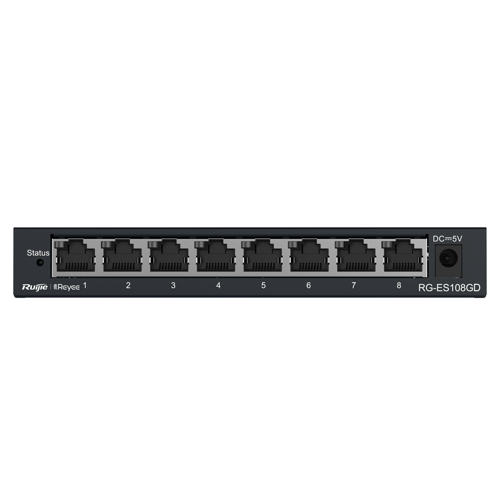 REYEE RG-ES108GD - Reyee Switch Sobremesa - Carcasa Metal - 8 puertos RJ45 - Velocidad 10/100/1000 Mbps - Plug and Play - Tecnología ahorro de energía - imagen 2