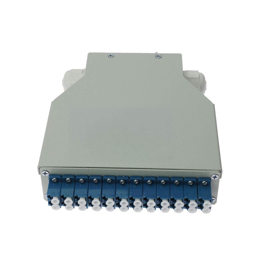 MARCA BLANCA FIBERBOX-DIN-12-LC-UPC - Caja de distribución de fibra para carril DIN - Incluye 12 adaptadores LC dúplex preinstalados - Pulido UPC para baja pérdida de señal óptica - Bandeja de empalme interna integrada - Se suministra vacía, sin pigtails - imagen 2