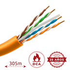 UNIVIEW UV-UTP6-305-BC-LSZH-Dca-OR - Cable UTP rígido libre de halógenos - Categoría 6 - Cumple con 90m Fluke test - Conductor OFC, pureza 99.9% cobre - Rollo de 305 metros - Diámetro 5.5 mm - imagen 2