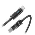 VEGER VG-CC16 - Veger - Cable USB 2.0 para cualquier dispositivo - USB-C a USB-C - Cubierta de metal con LED, Nylon trenzado - Carga rápida PD 100W | 480Mbps - Longitud 1.5m | Color negro - imagen 2