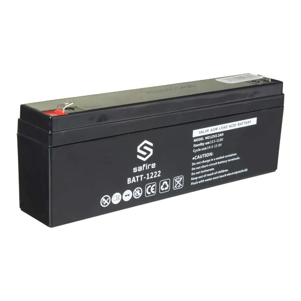 SAFIRE BATT-1222 - Batería recargable - Tecnología plomo ácido AGM - Voltaje 12 V - Capacidad 2.2 Ah - 58 x 34 x 178 mm / 820 g - Para respaldo o uso directo - imagen 2