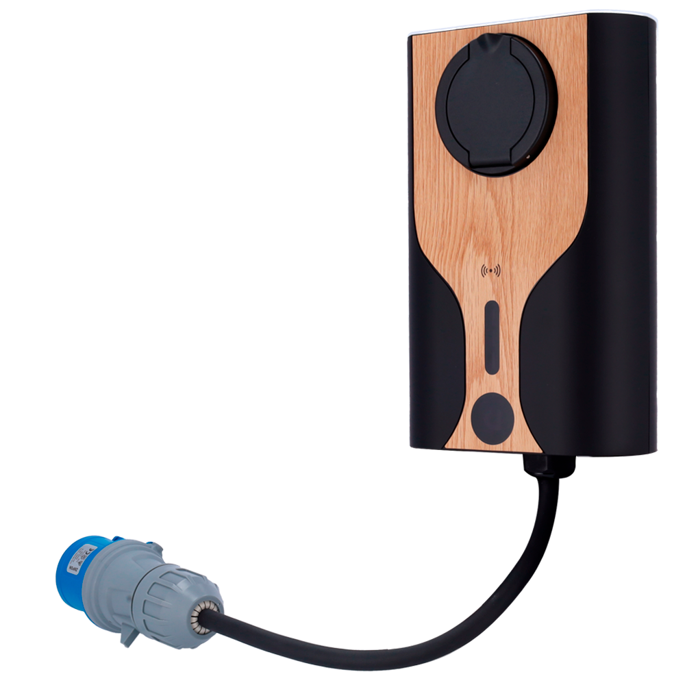 RAEDIAN RD-NORA-7-C1-NCB7-EU - Kit cargador portable + adaptadores enchufe - Potencia 7,4kW / 32A / Monofásica - Conector tipo 2 - Adaptadores enchufe - Monitorización desde la APP - Color madera - imagen 2