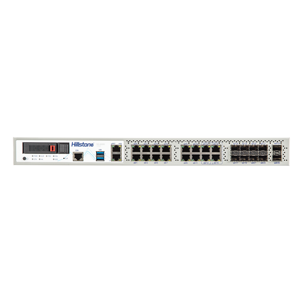 HILLSTONE NETWORKS HILL-NGFW-A3000 - Hillstone Networks NGFW - Hardware + 1 año de servicio básico - 20Gbps FW/6.5Gbps NGFW Throughput - 3M Sesiones Concurrentes - 16×GE (2 bypass) + 8×SFP + 2×SFP+ - Rack 1U / Expansión hasta 1.92Tb - imagen 2