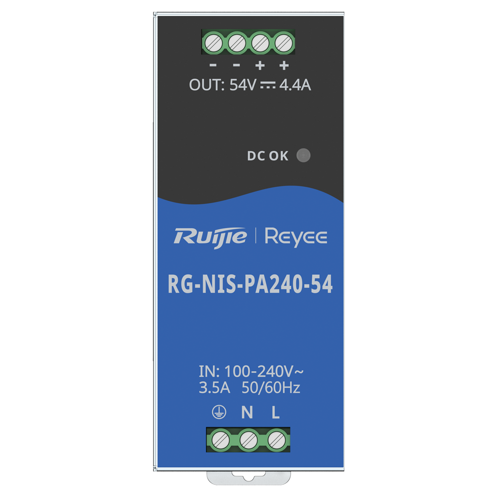 REYEE RG-NIS-PA240-54 - Fuente de alimentación industrial de Reyee - Gran potencia de salida eficiente de hasta 240W - Entrada universal AC con rango amplio 90-264V - Diseño Fanless sin ventilador totalmente silencioso - Rango de temperatura extremo de -4 - imagen 2