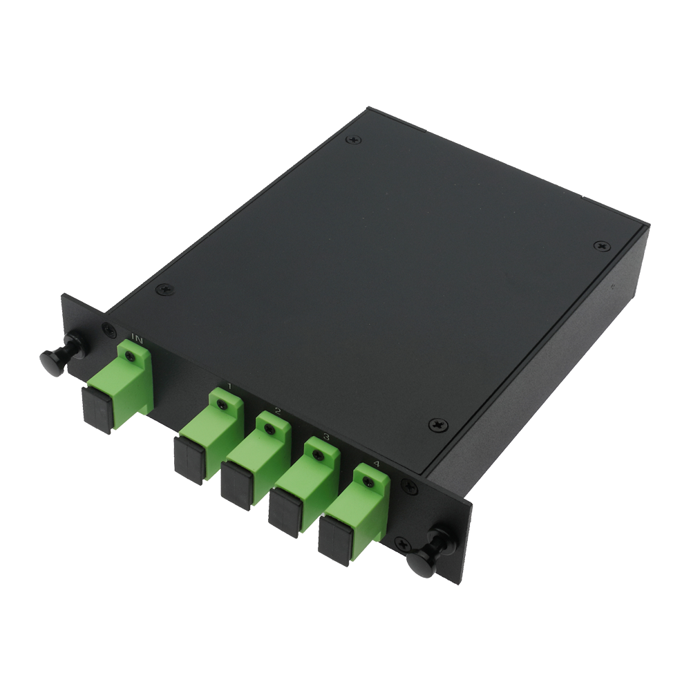 MARCA BLANCA SF-SPLT-14 - Splitter óptico PLC de alta precisión - Configuración 1x4 (1 entrada, 4 salidas) - Fibra monomodo G657A2 de alto rendimiento - Conectores SC APC de baja pérdida integrados - Formato en casete modular compacto y robusto - Superfic - imagen 2