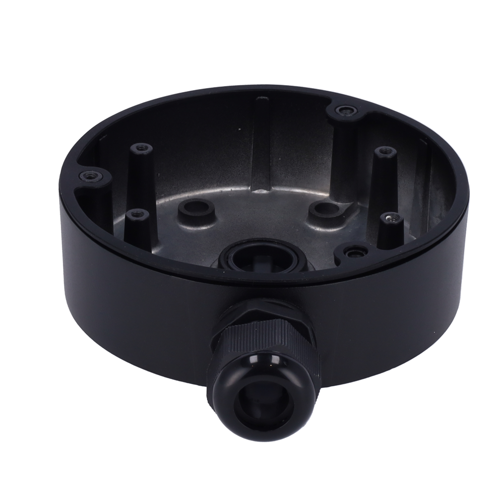 HIKVISION DS-1280ZJ-DM21-BLACK - Caja de conexiones - Para cámaras domo - Apto para uso exterior - Instalación en techo o pared - Color negro | 42 (Al) x 137 (Ø) mm - Pasador de cables - imagen 2