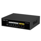 REYEE RG-ES106F-P - Reyee Switch PoE Sobremesa - Carcasa Metal - 6 puertos RJ45 10/100 Mbps - 4 Puertos PoE+ 802.3af/at + 2 Puertos Uplink - Plug and Play - Tecnología ahorro de energía - imagen 2