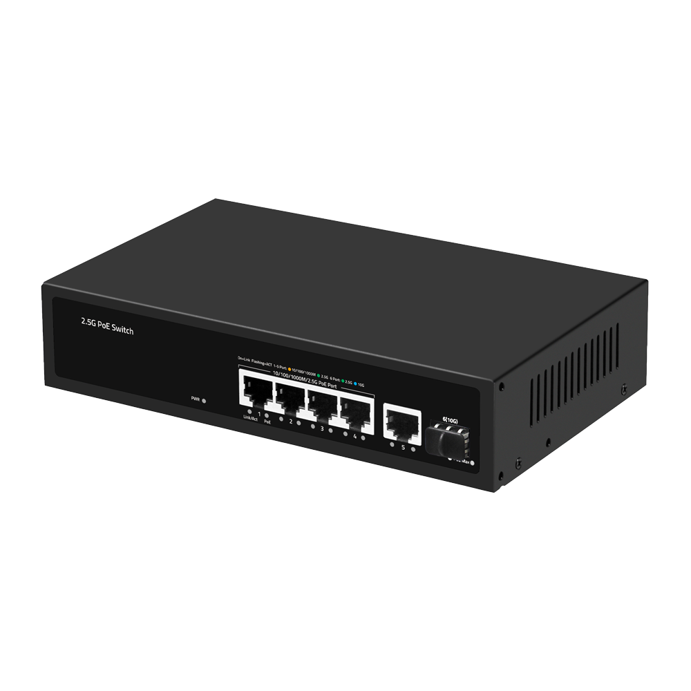 MARCA BLANCA SW64HIPOE-2AZCXF-60 - Switch PoE Multigagibit 2,5Gbps - 4 PoE + 1 Uplink Rj45 1/2,5G+ 1 Uplink SFP+ 10G - Velocidad de puertos 2,5/1Gbps - 4 Puertos PoE+ 30W - PoE Watchdog - Hasta 65W Potencia PoE total - imagen 2