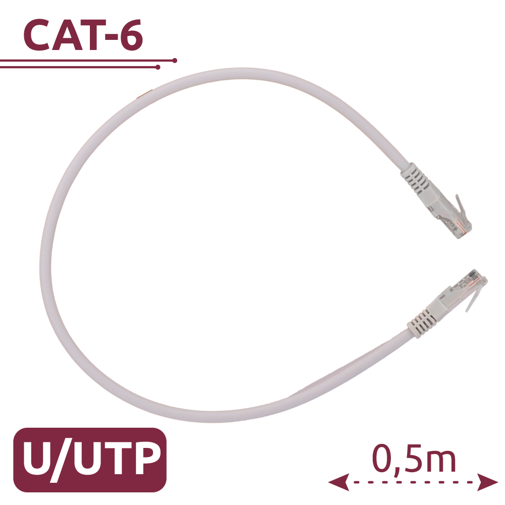 SAFIRE UTP6-H-05W - Cable UTP - Ethernet - Conectores RJ45 - Categoría 6 - 0,5 m - Color blanco - imagen 2