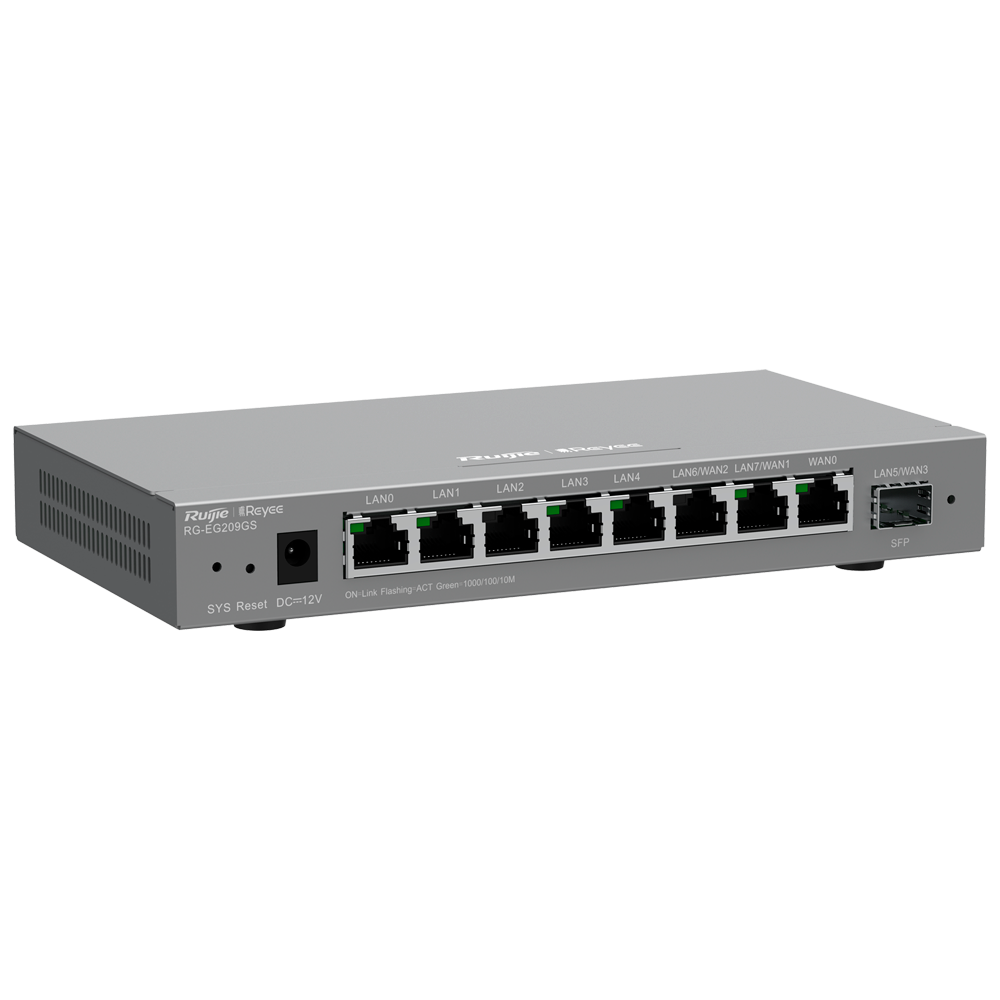 REYEE RG-EG209GS - Reyee Router Controlador Gestionable - 8 Puertos RJ45 10/100 /1000 Mbps - 1 Puerto SFP LAN/WAN - Admite hasta 4 WAN para failover o balanceo - Hasta 600 Mbps de ancho de banda - Servidor VPN IPSec, L2TP, PPTP, OpenVPN - imagen 2