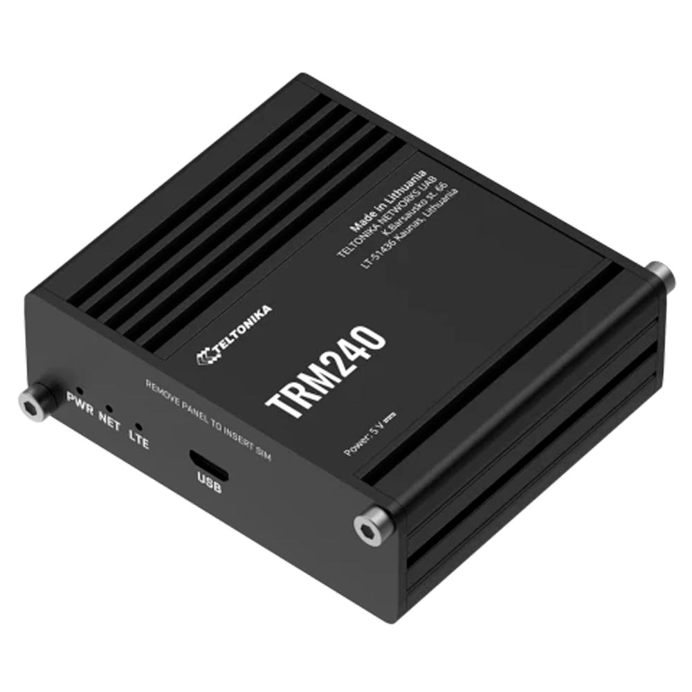 TELTONIKA TK-TRM240 - Teltonika Módem Industrial 4G LTE Cat 1 - Conectividad fiable con respaldo 2G y 3G - Alimentación y datos mediante puerto Micro USB - Carcasa de aluminio rugerizada y compacta - Control completo mediante comandos AT estándar - Bajo c - imagen 2