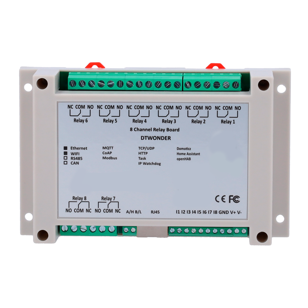 DTECH DT-R008P - Módulo de adquisición y control de datos - 8 entradas digitales | 8 salidas de relé (NO/NC) - Protocolos: Modbus/TCP, TCP/IP, UDP, HTTP,... - Servidor web integrado - Puerto Ethernet 10/100 Base-TX PoE | Puerto WiFi - No incluye alimentad - imagen 2