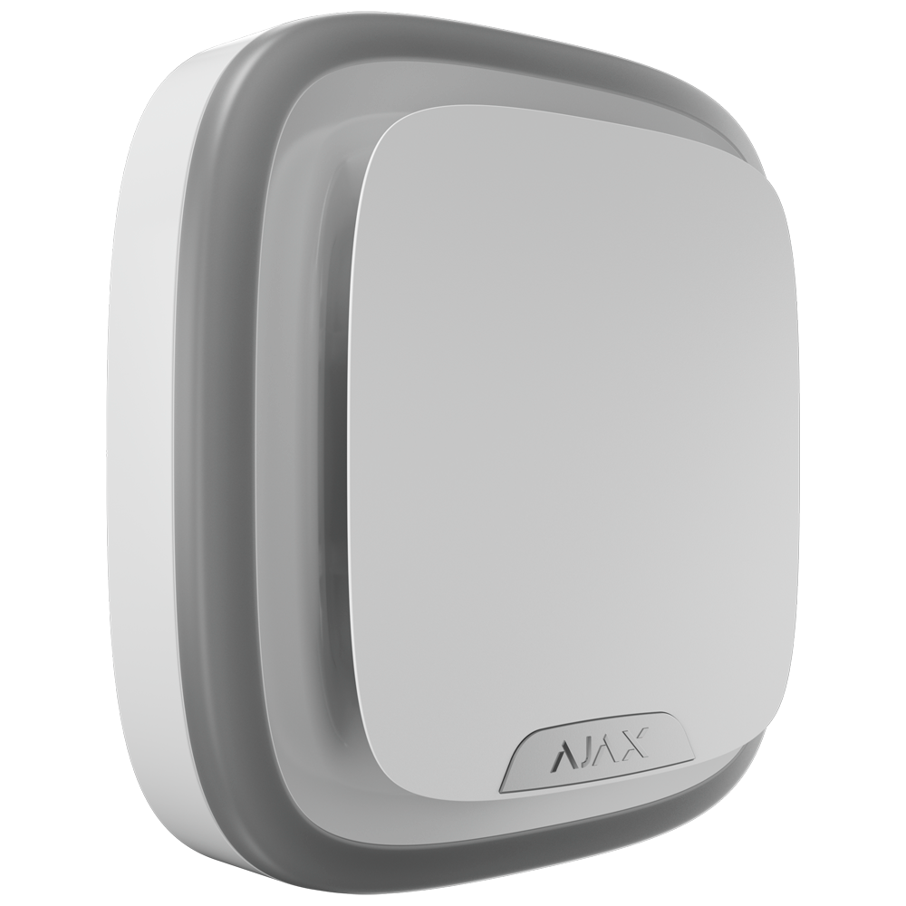 AJAX AJ-STREETSIRENPLUS-S-W - Sirena exterior - Certificado NFA2P y grado 2 - Ajax Superior - Detección y alerta de inhibición - Alimentación 8 pilas CR123A 3.0 V - Inalámbrico 868 MHz Jeweller - Presión sonora máxima 107 dB - imagen 2