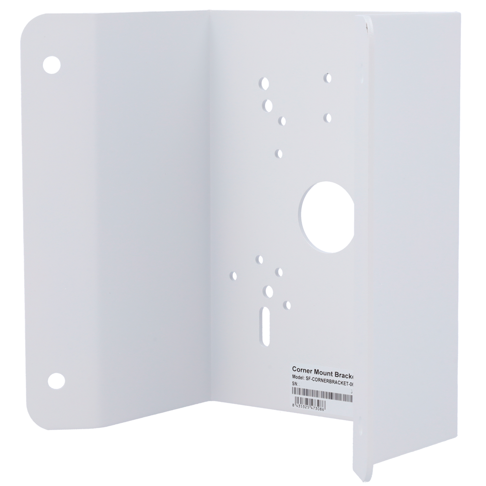 SAFIRE SMART SF-CORNERBRACKET-0601 - Soporte de esquina Safire Smart - Para cámaras bullet o domo - Fabricado en acero laminado SPCC - Color blanco - Pasador de cables - 215 (Al) x 215 (An) x 121.4 (Fo) mm - imagen 2